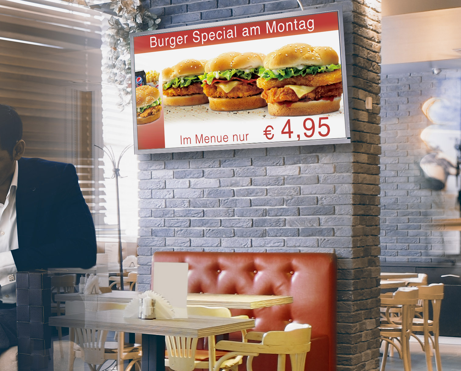 Digital Signage Stripe 3 Motive 2 Burger Special